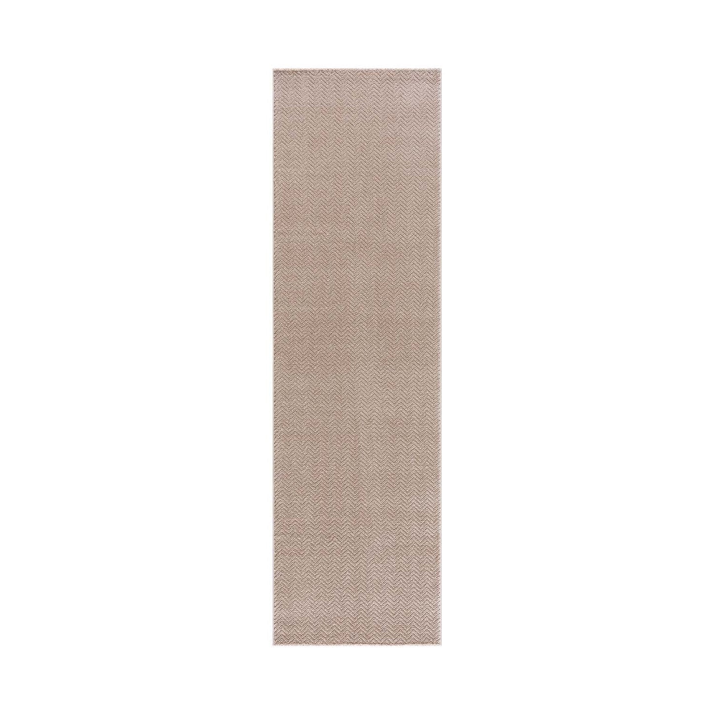 Tapis uni à relief chevrons - Beige