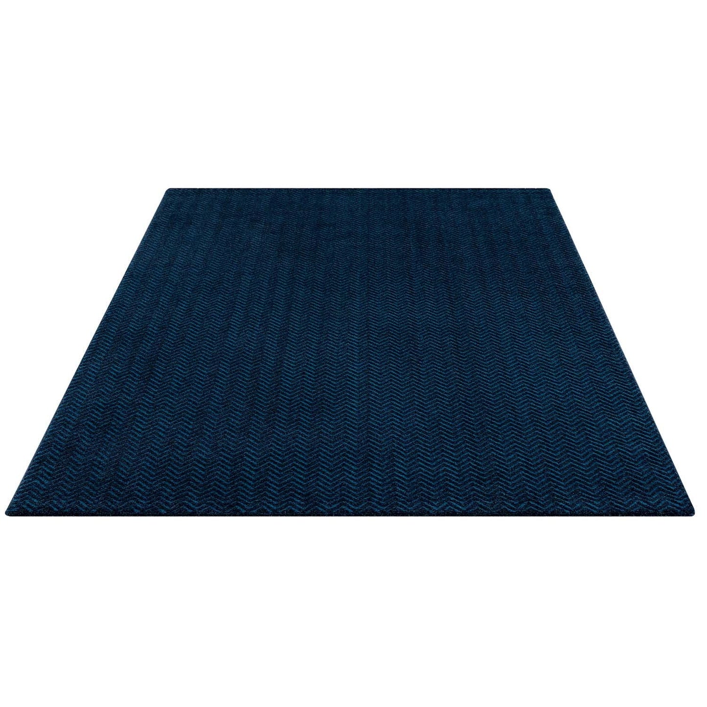 Tapis uni à relief chevrons - Bleu