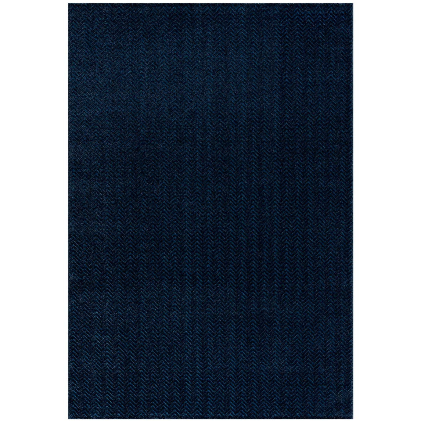 Tapis uni à relief chevrons - Bleu