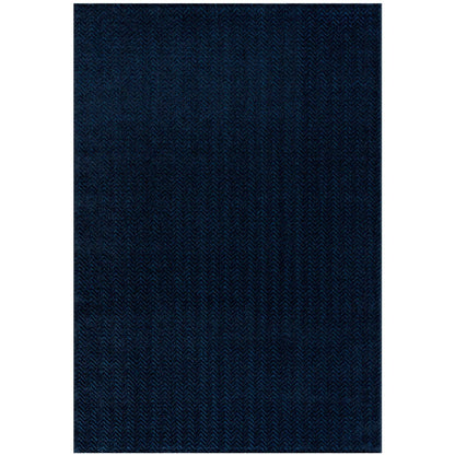 Tapis uni à relief chevrons - Bleu