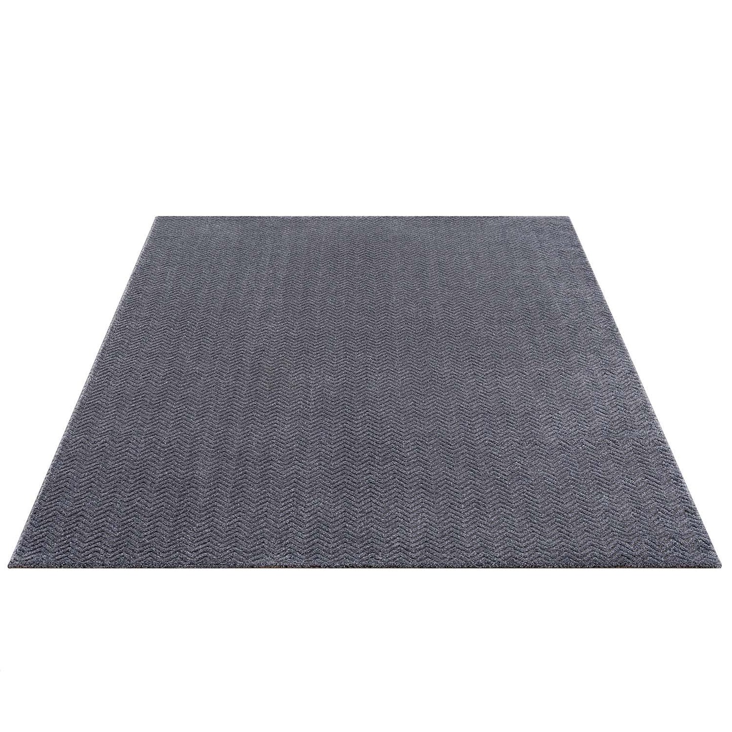 Tapis uni à relief chevrons - Gris