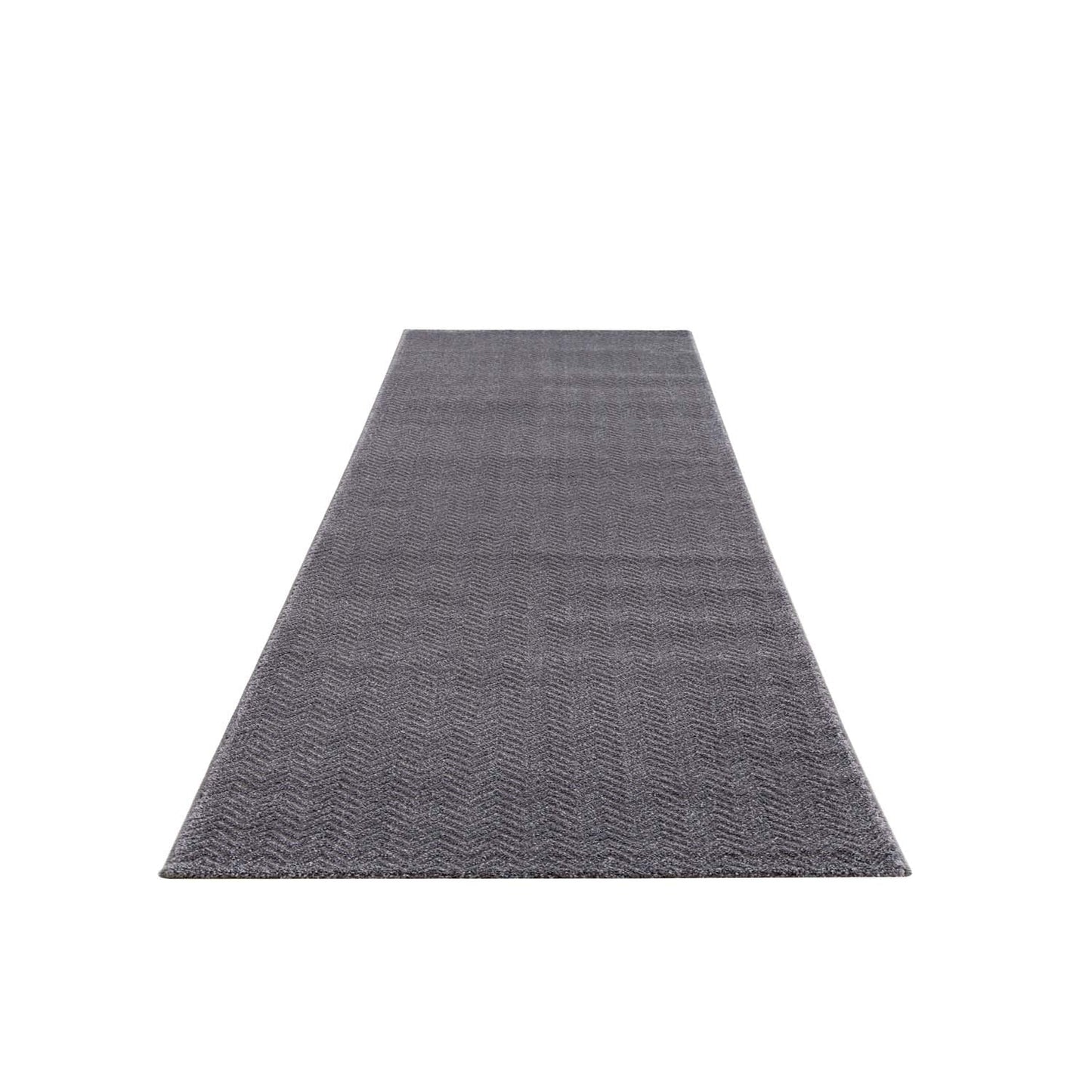 Tapis uni à relief chevrons - Gris