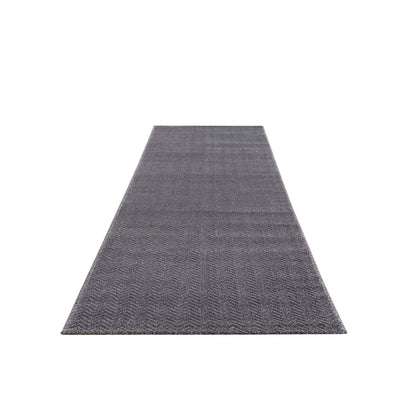 Tapis uni à relief chevrons - Gris