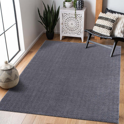 Tapis uni à relief chevrons - Gris