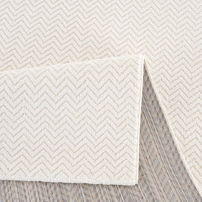 Tapis uni à relief chevrons - Crème