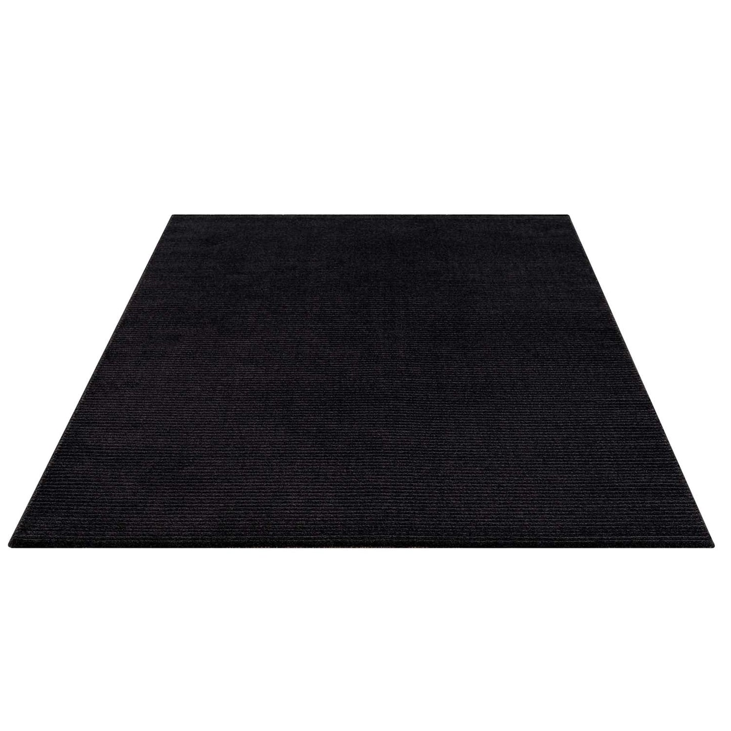 Tapis uni à motifs lignes en relief - Anthracite