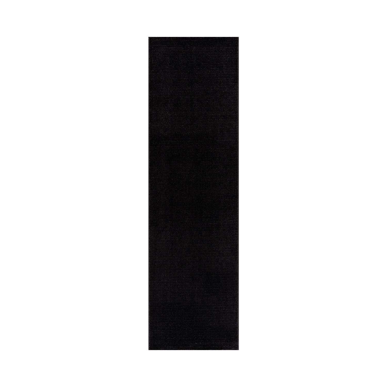 Tapis uni noir à relief linéaire 120x160cm TARA