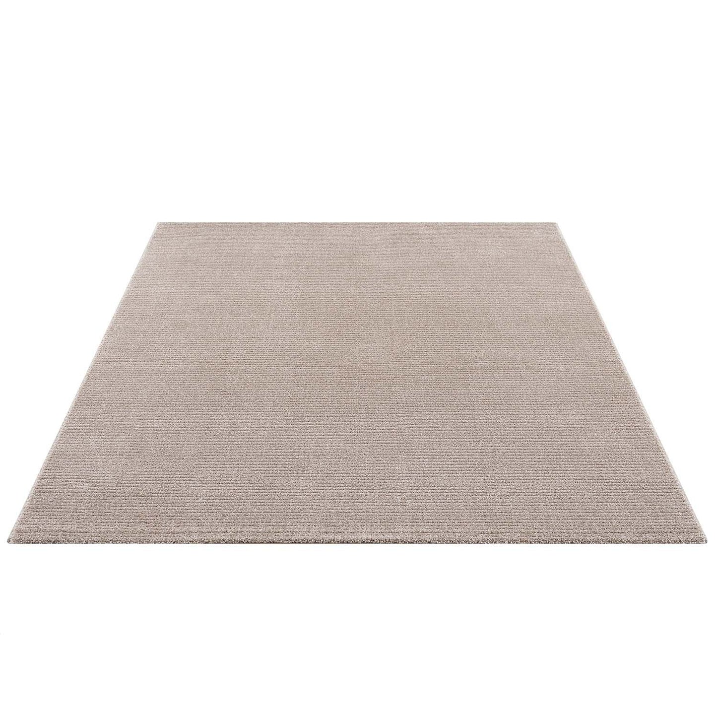 Tapis uni à motifs lignes en relief - Beige