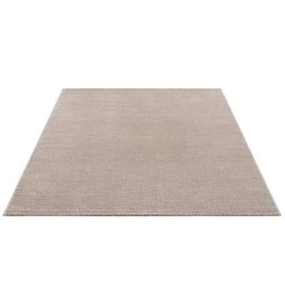 Tapis uni à motifs lignes en relief - Beige