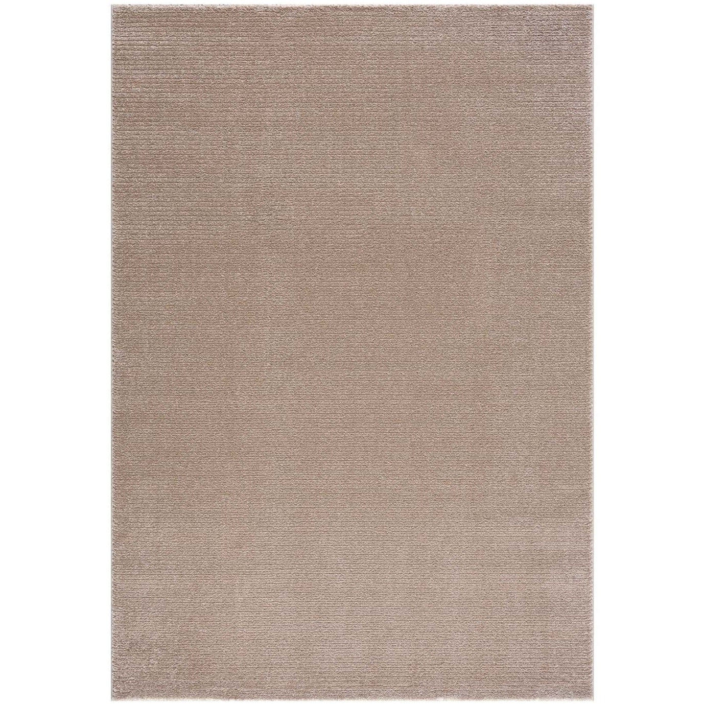 Tapis uni à motifs lignes en relief - Beige