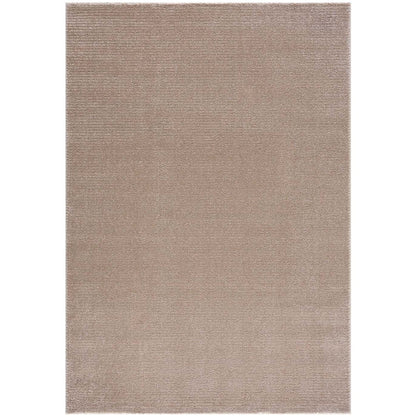 Tapis uni à motifs lignes en relief - Beige