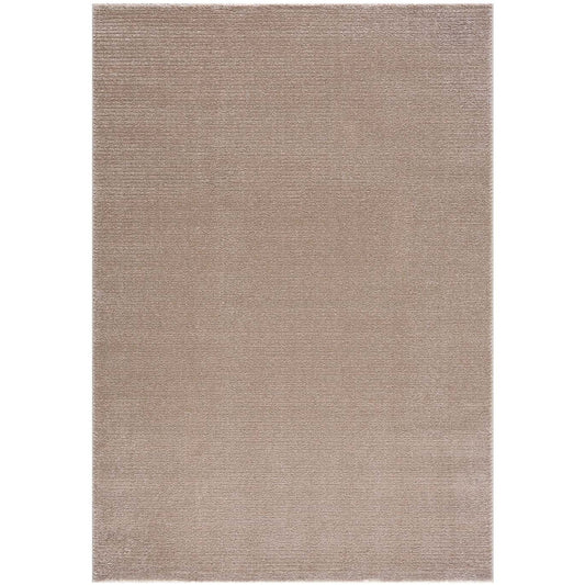 Tapis uni à motifs lignes en relief - Beige