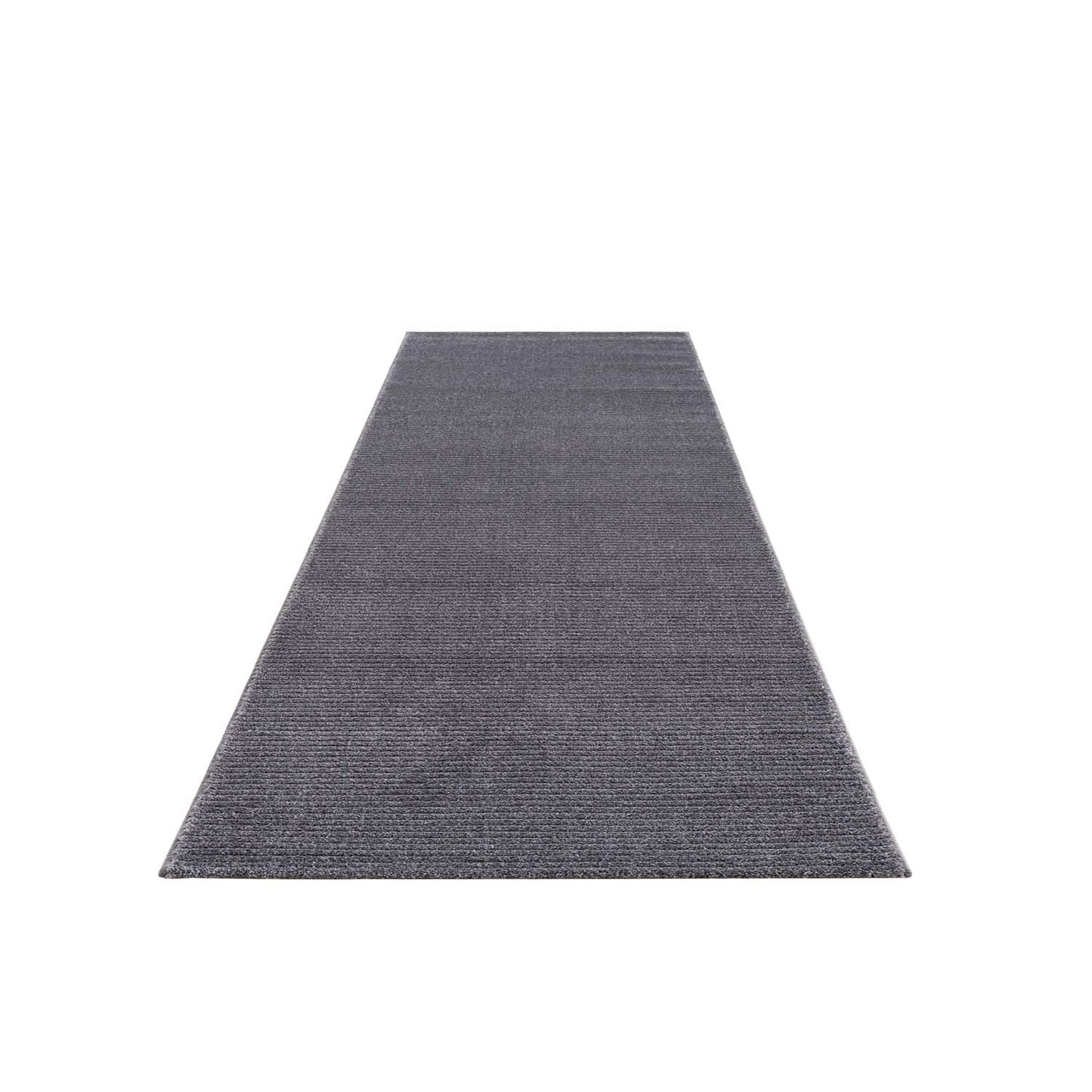 Tapis uni à motifs lignes en relief - Gris