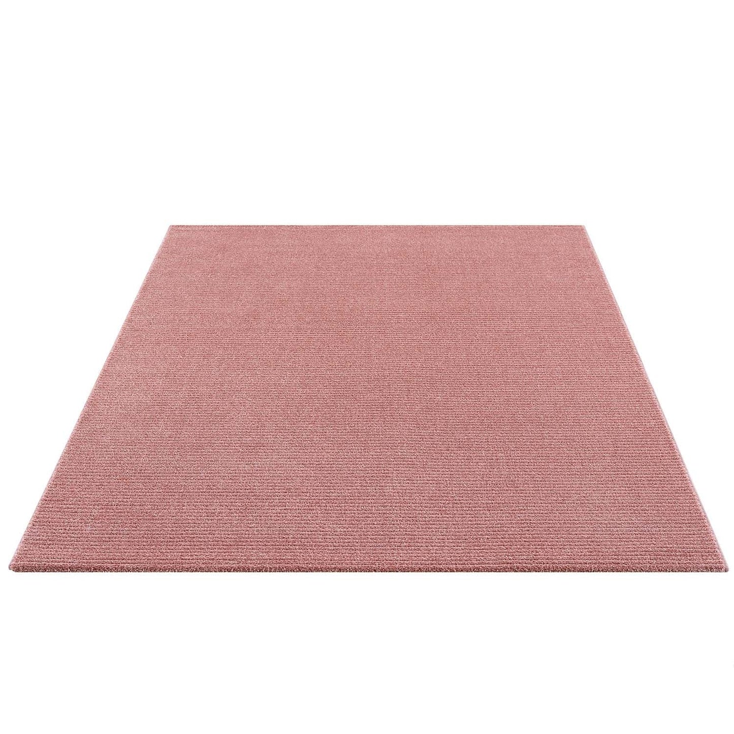 Tapis uni à motifs lignes en relief - Rose