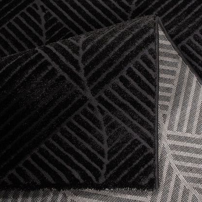 Tapis uni à motifs géométrique en relief - Anthracite