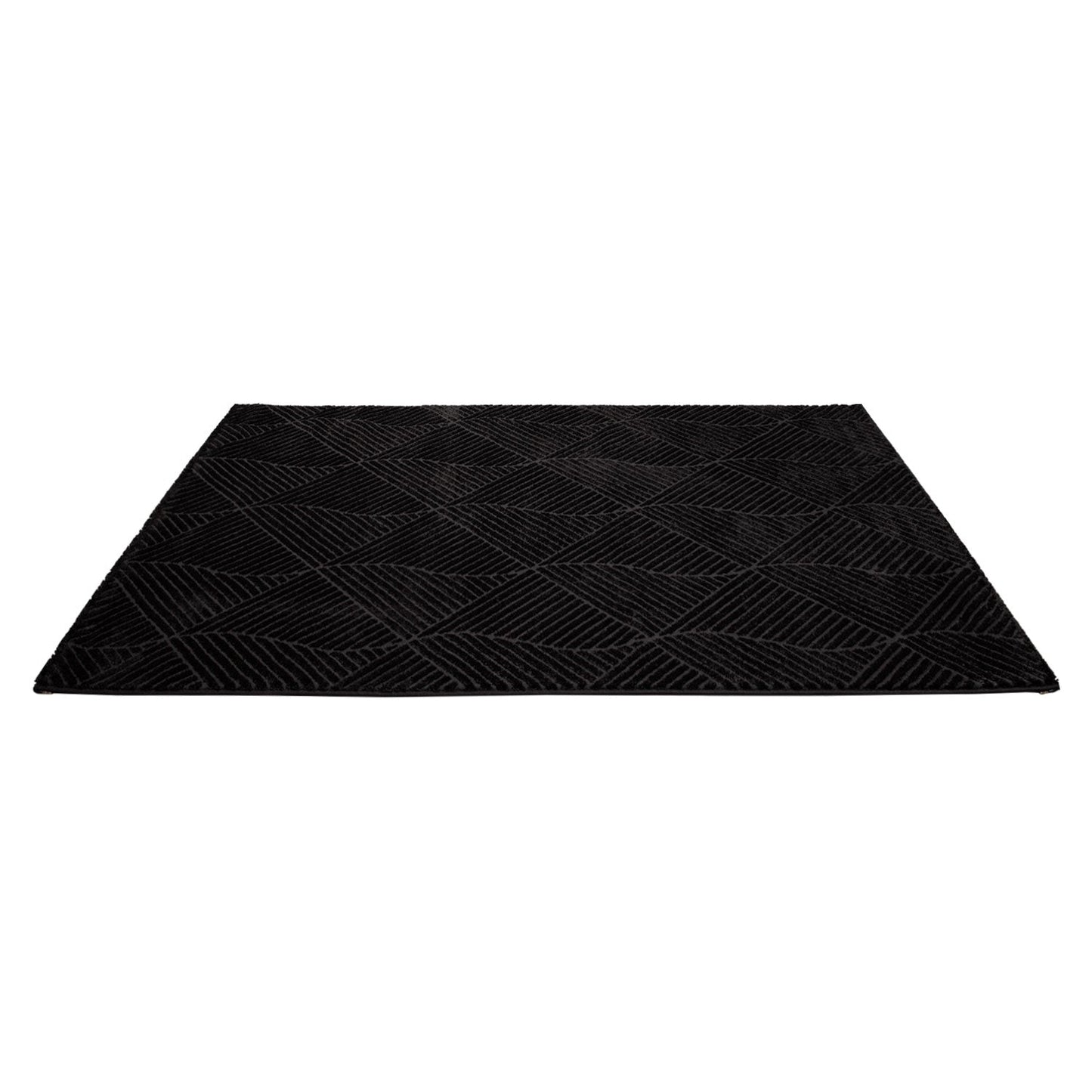 Tapis uni à motifs géométrique en relief - Anthracite