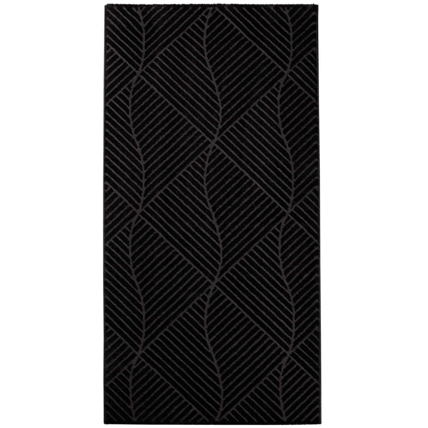 Tapis uni à motifs géométrique en relief - Anthracite