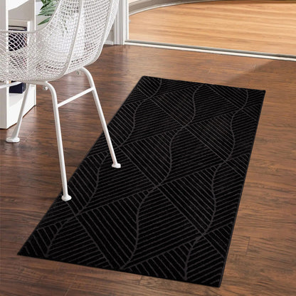 Tapis uni à motifs géométrique en relief - Anthracite