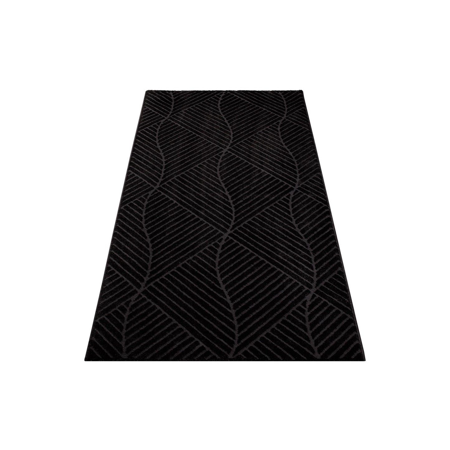 Tapis uni à motifs géométrique en relief - Anthracite