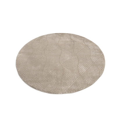 Tapis Rond à motifs géométriques en relief - Beige