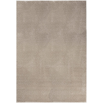 Tapis uni à motifs géométrique en relief - Beige