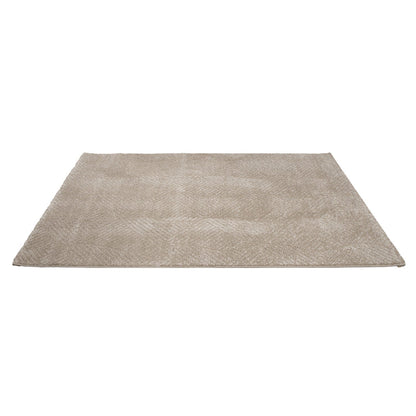 Tapis uni à motifs géométrique en relief - Beige