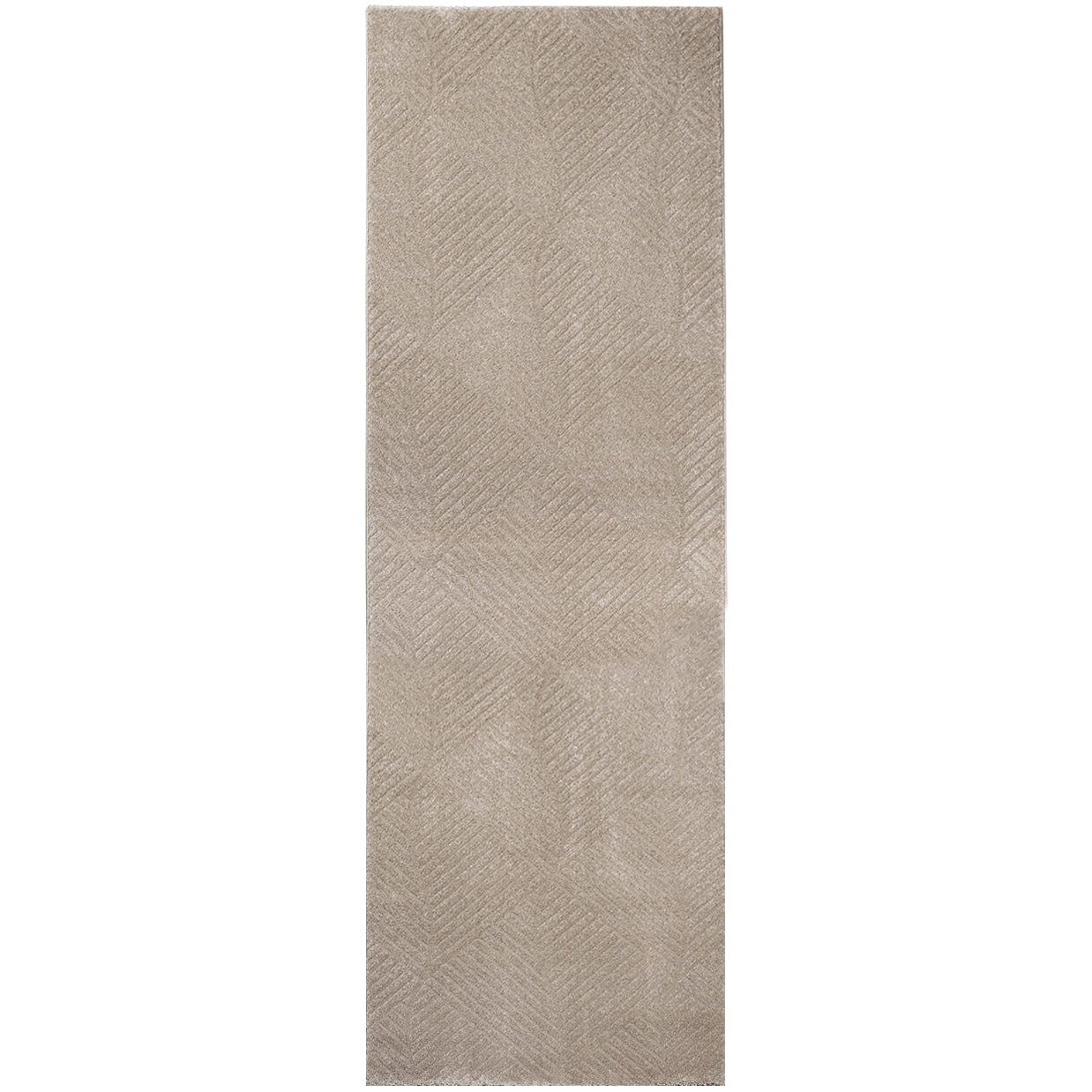 Tapis uni à motifs géométrique en relief - Beige