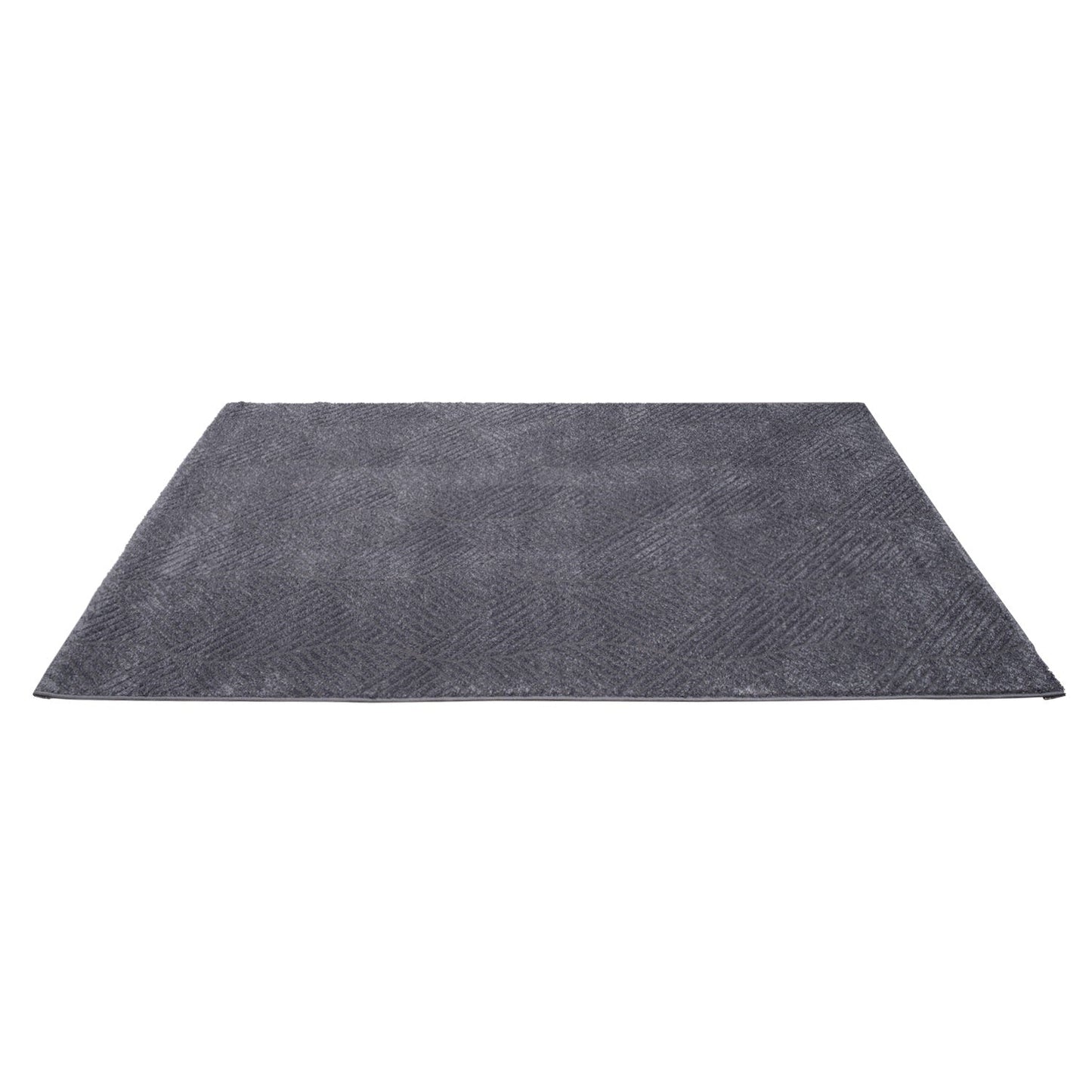 Tapis uni à motifs géométrique en relief - Gris