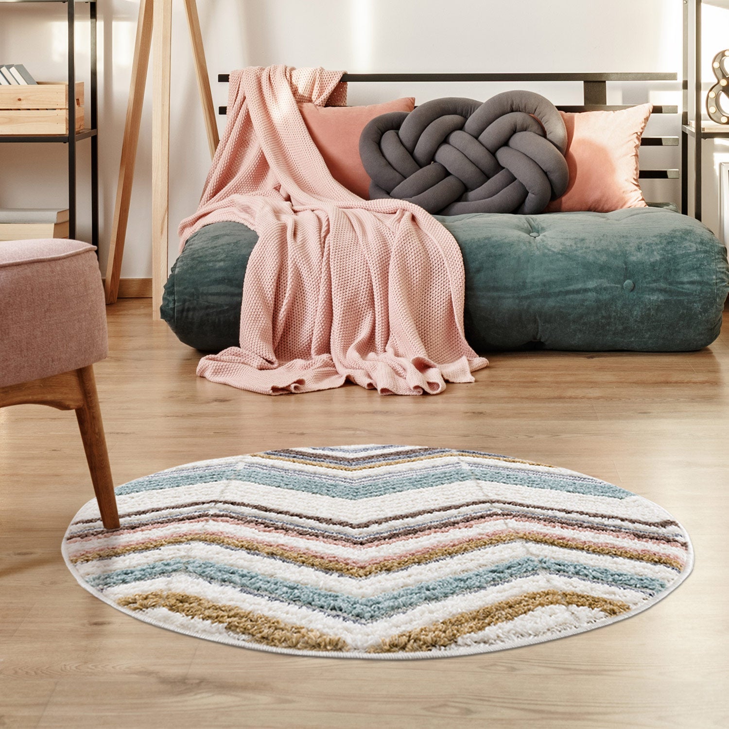 Tapis rond à relief HIPPIE 2 – STUDIO DECO