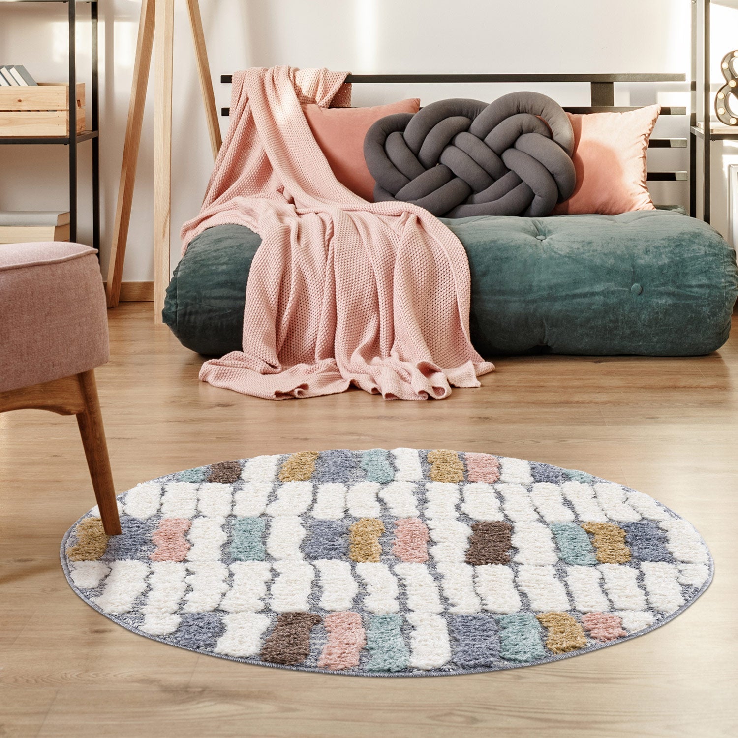 Tapis rond à relief HIPPIE 3 – STUDIO DECO