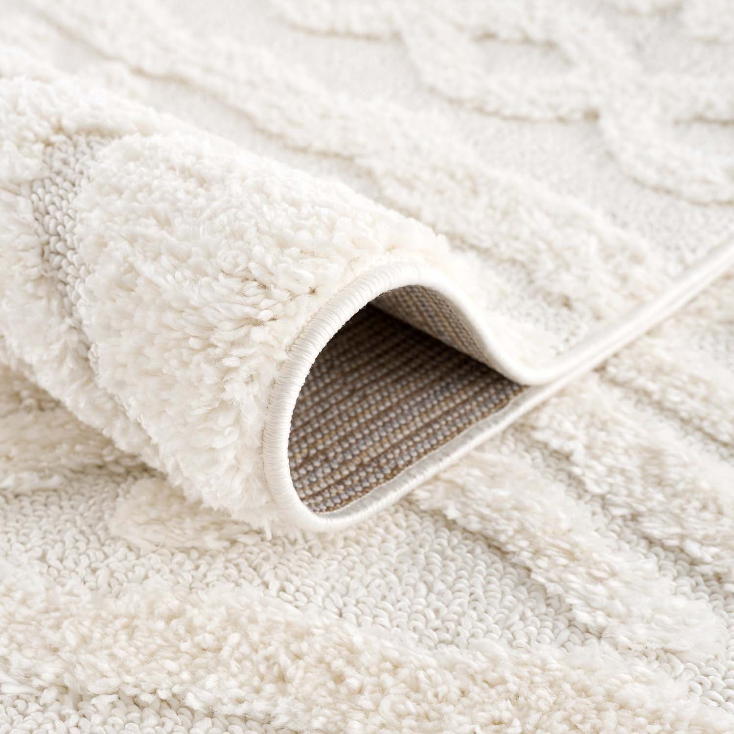 Tapis rond à relief AMORE 2 Crème – STUDIO DECO