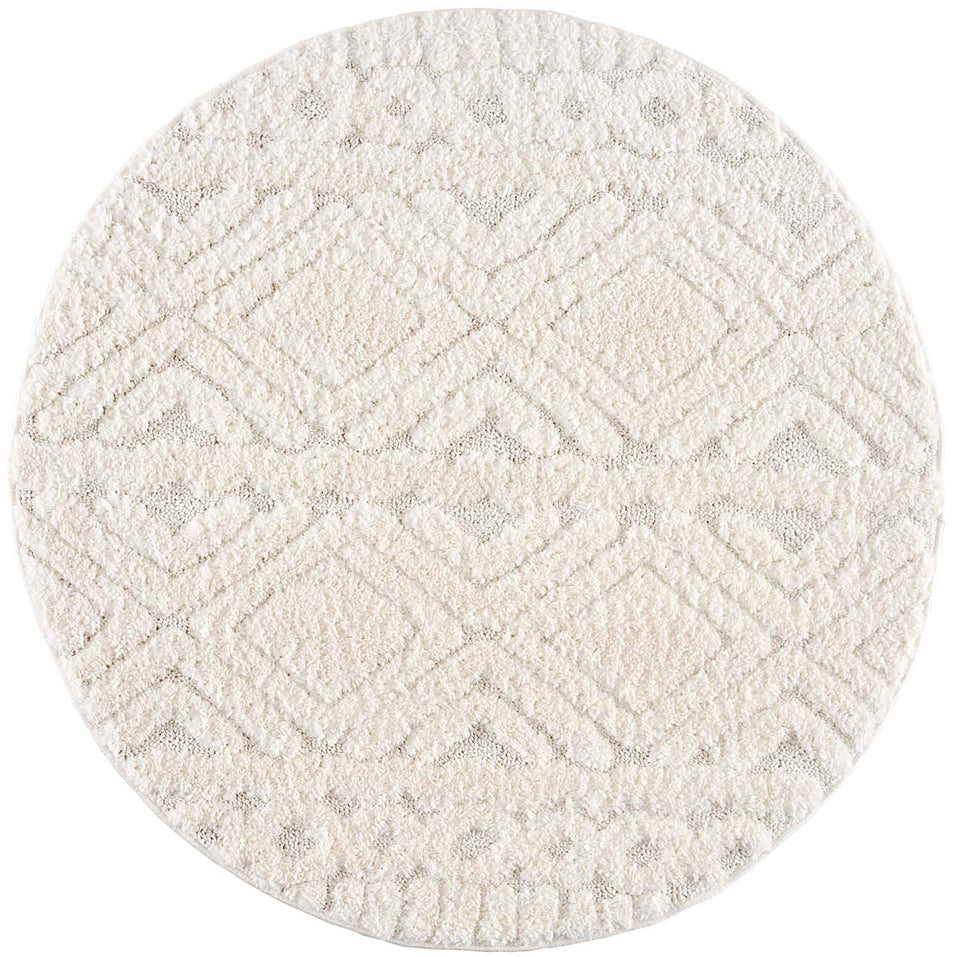 Tapis rond à relief AMORE 2 Crème – STUDIO DECO