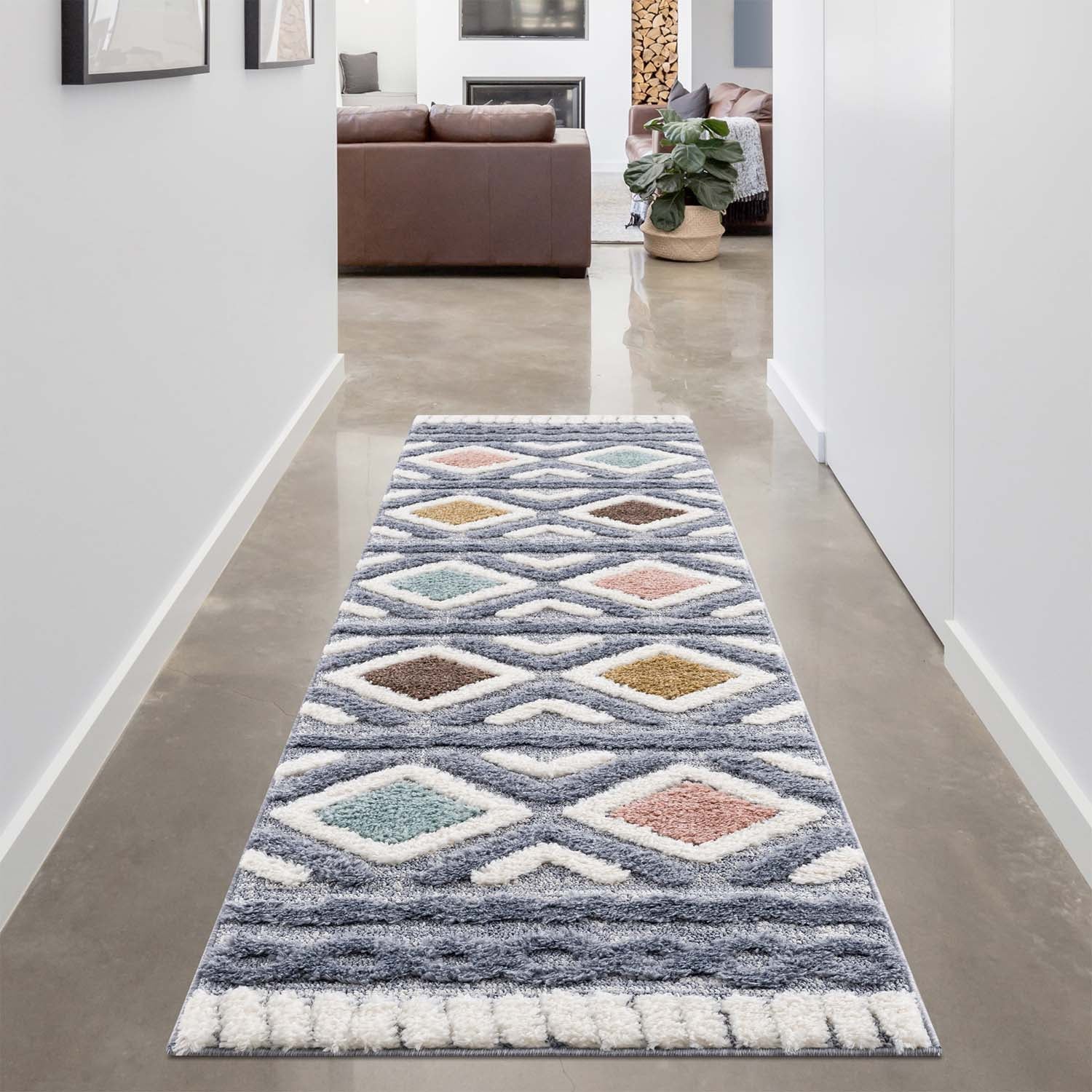 Tapis de couloir à relief AMORE 2 Multicolore – STUDIO DECO