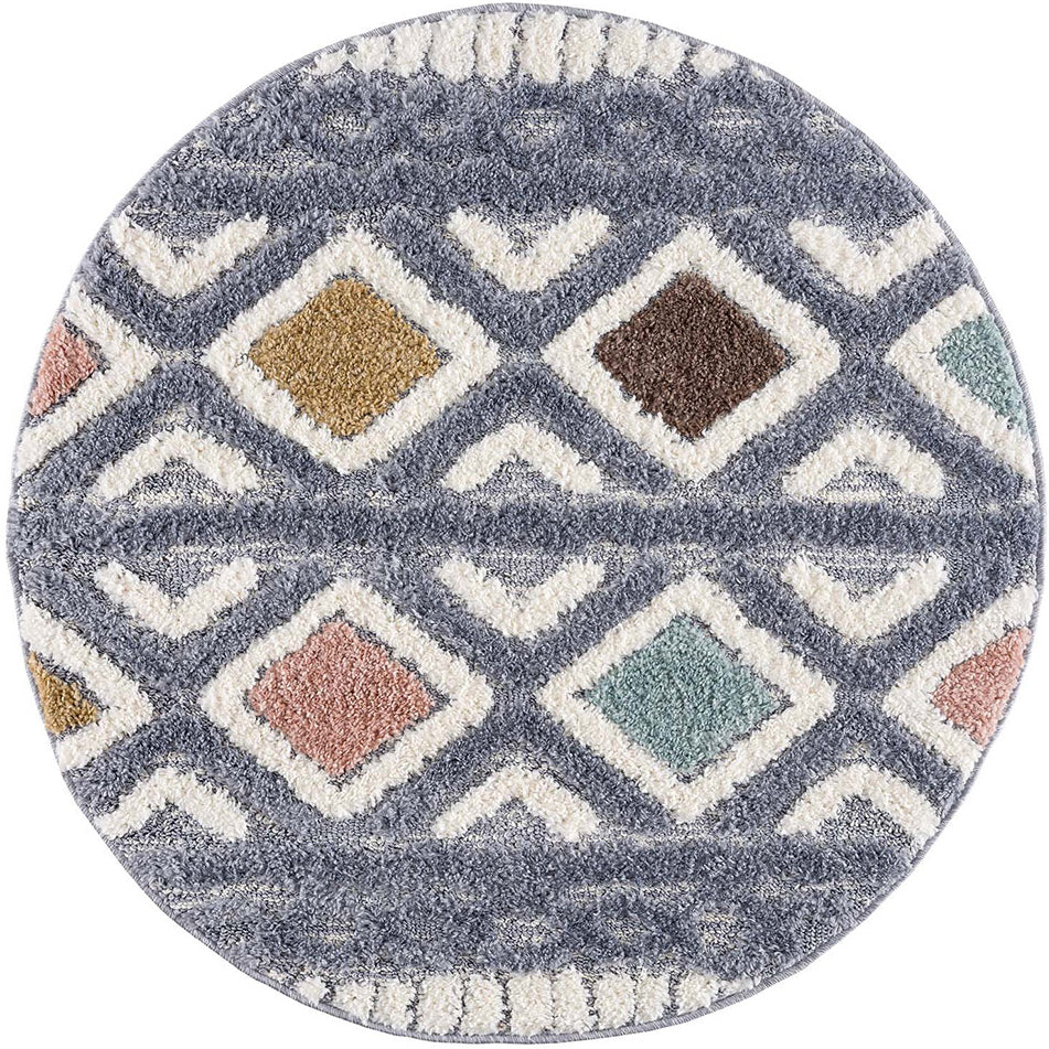 Tapis rond à relief AMORE 2 Multicolore – STUDIO DECO