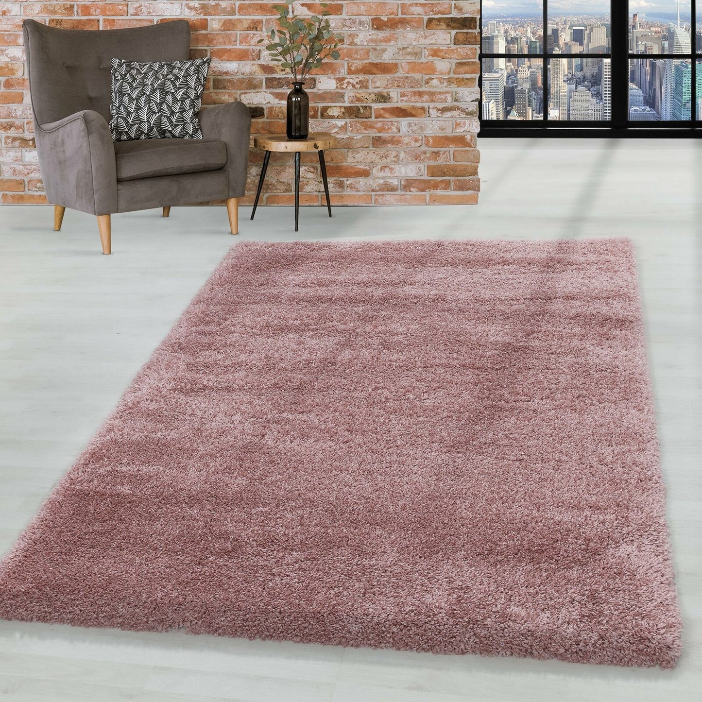 Tapis à poils longs COSY - Rose