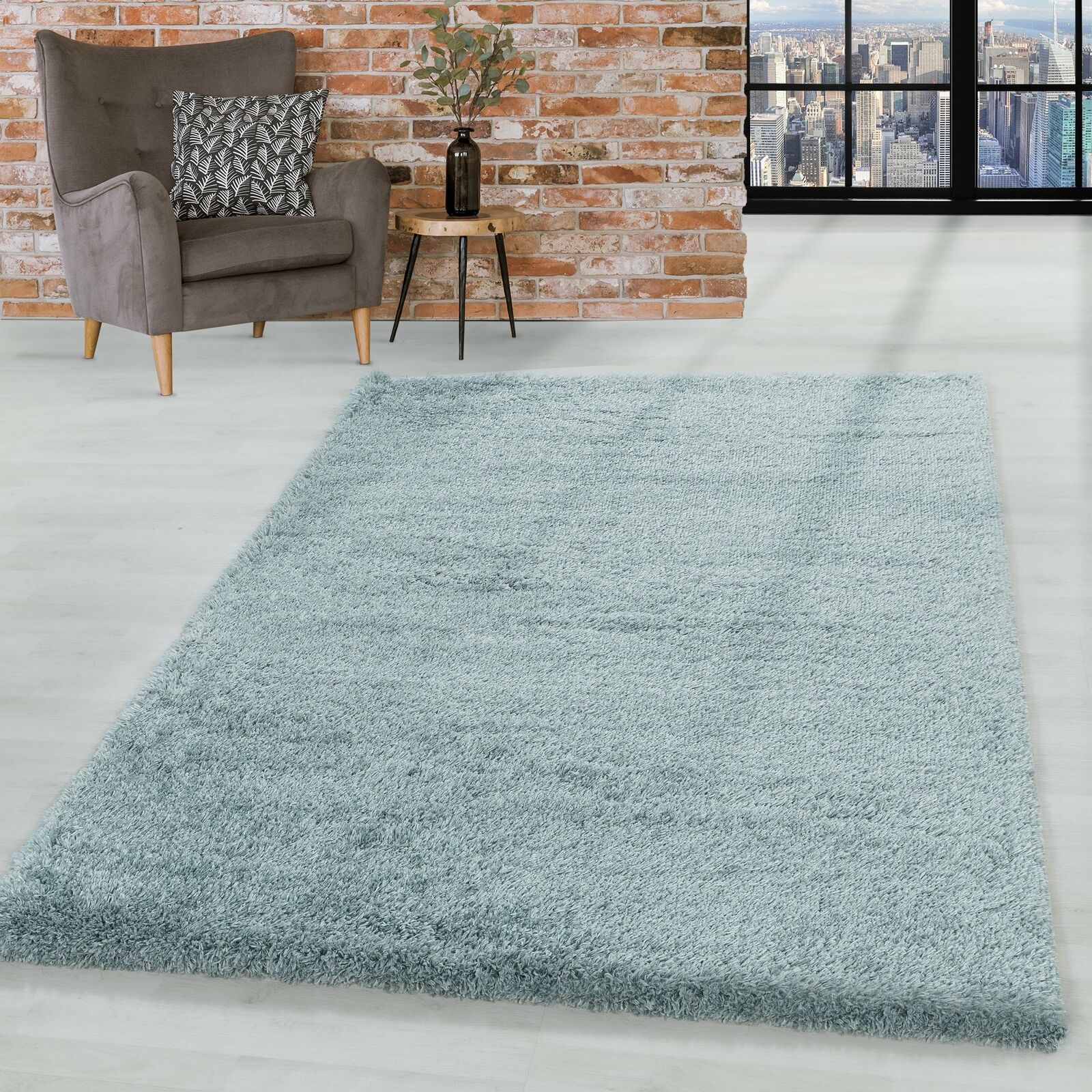 Tapis à poils longs - Bleu Pastel – STUDIO DECO