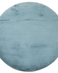 Tapis de Fourrure Rond Velours Bleu Canard – STUDIO DECO