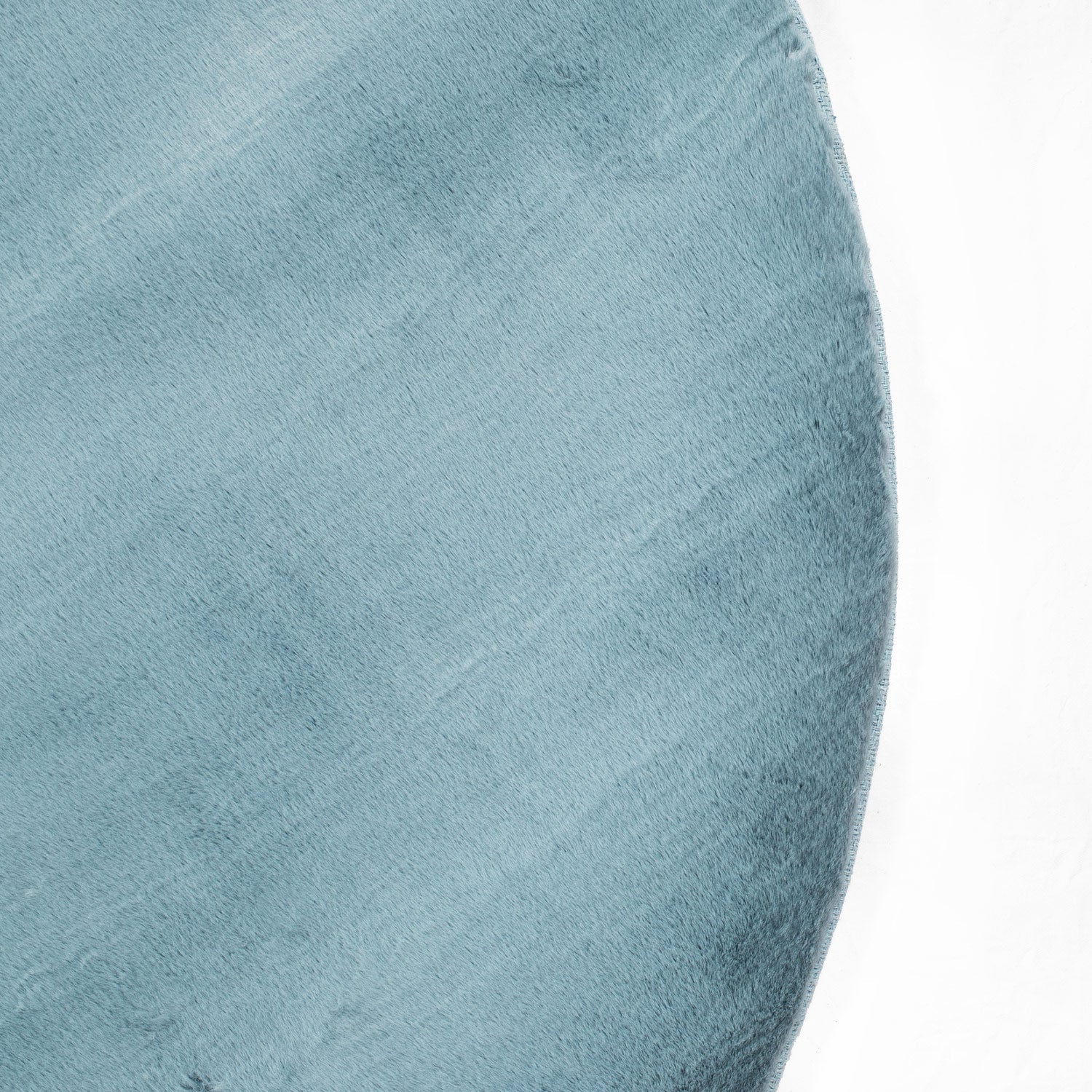 Tapis de Fourrure Rond Velours Bleu Canard – STUDIO DECO