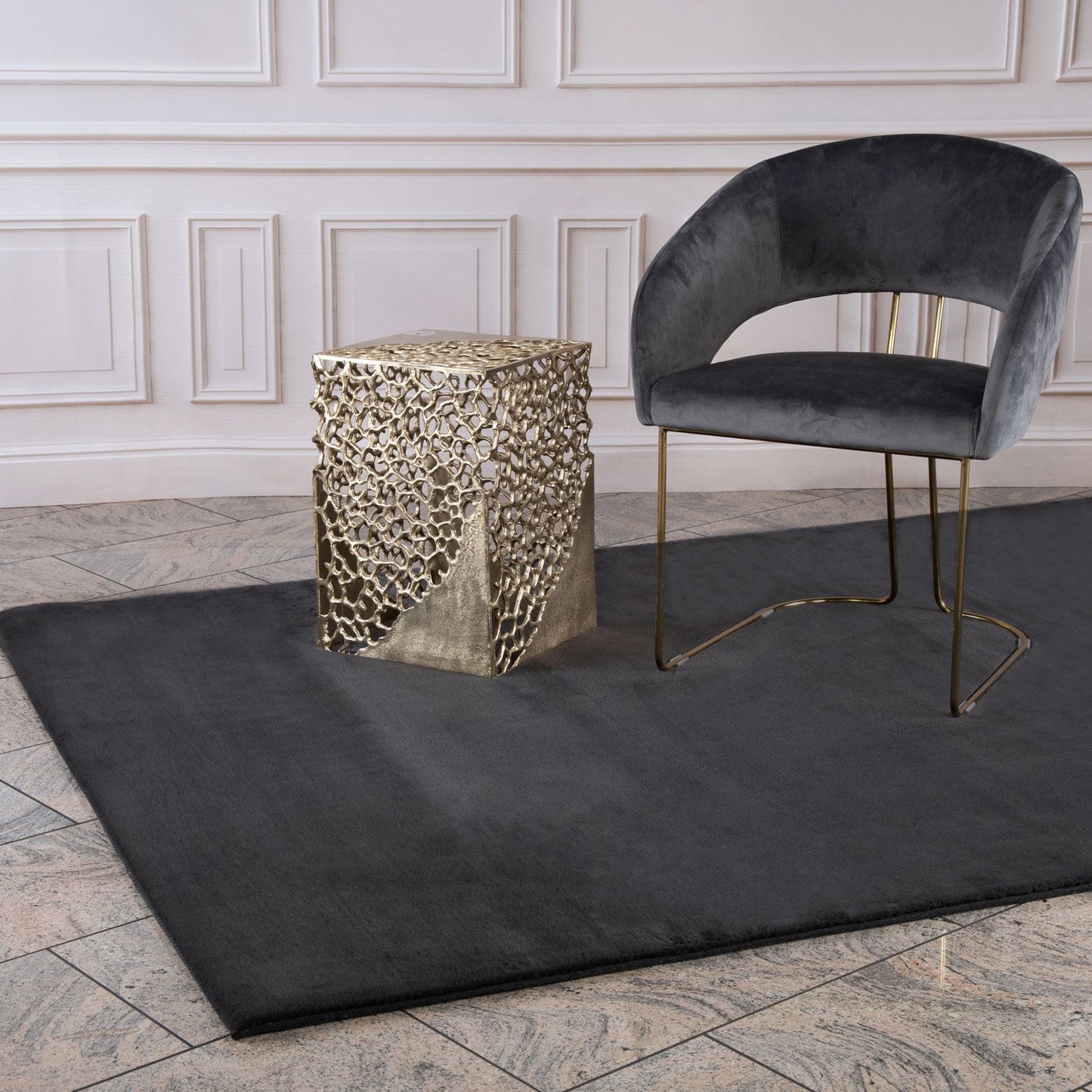 Tapis de Fourrure Velours - Graphite