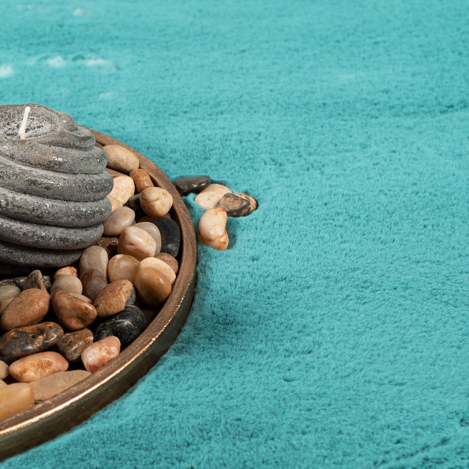 Tapis de Fourrure Velours - BleuVert – STUDIO DECO