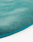 Tapis de Fourrure Rond Velours BleuVert – STUDIO DECO