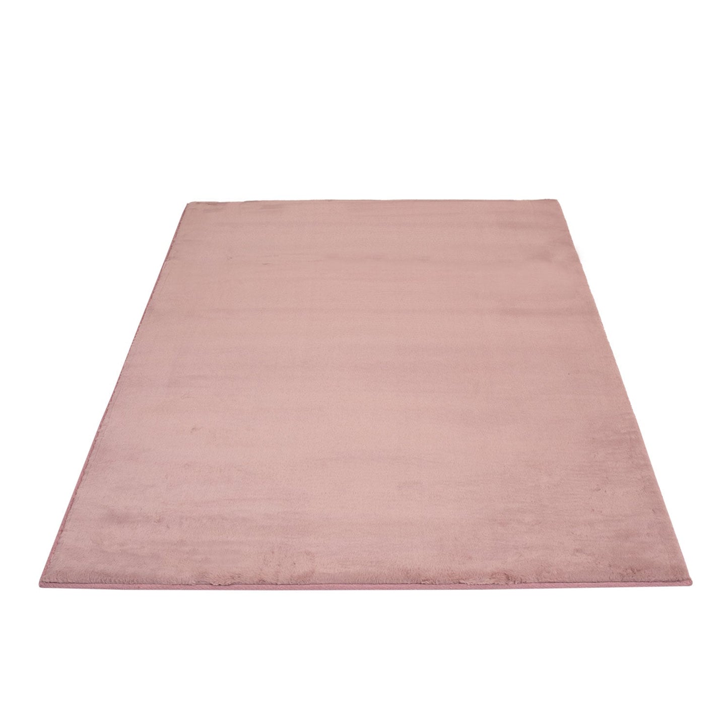 Tapis de Fourrure Velours - Rose Poudré