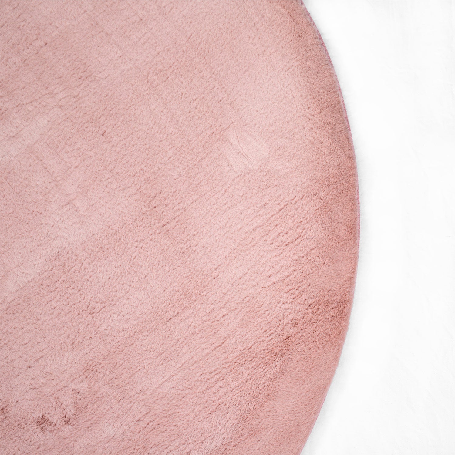 Tapis de Fourrure Rond Velours Rose Poudré – STUDIO DECO