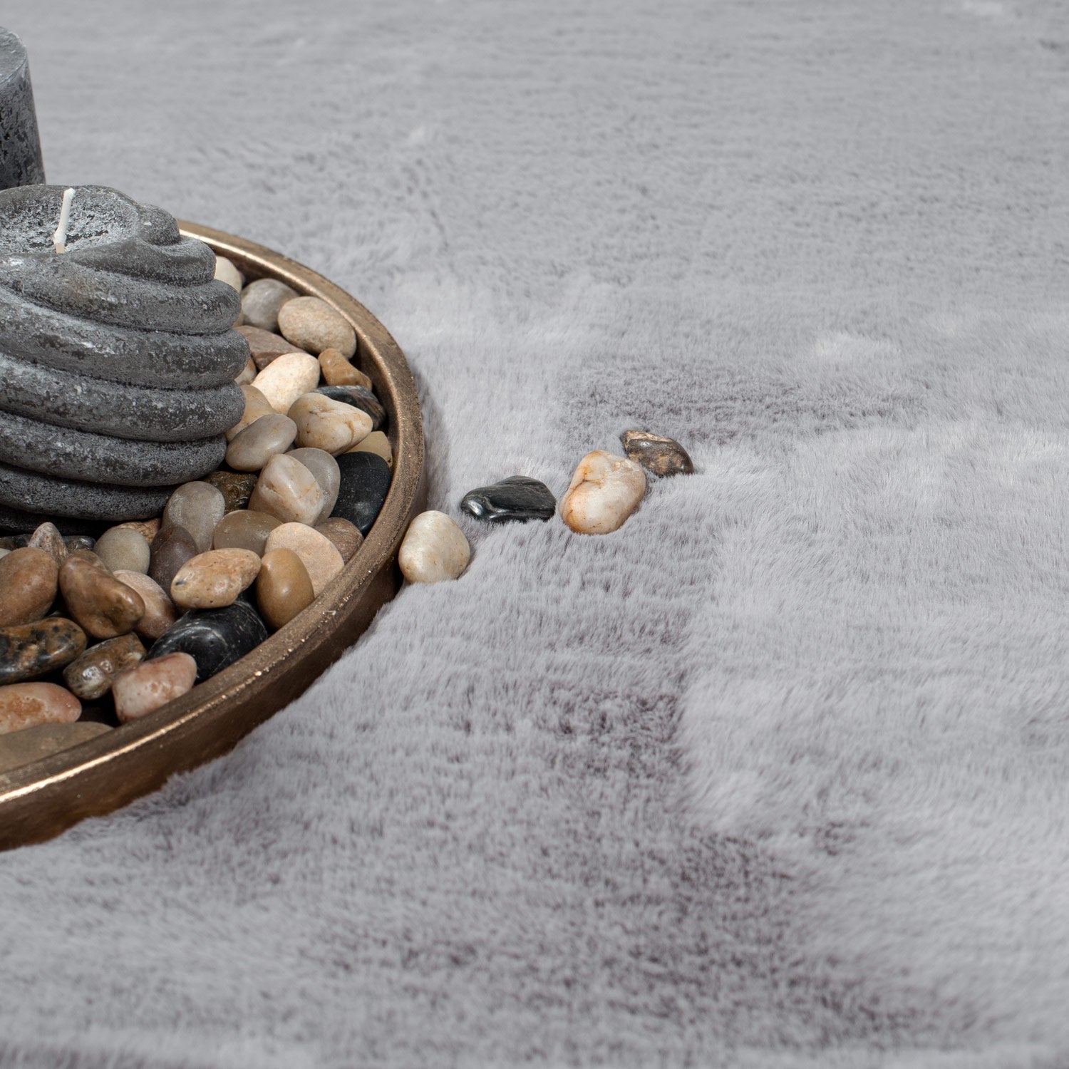 Tapis de Fourrure Velours - Gris – STUDIO DECO