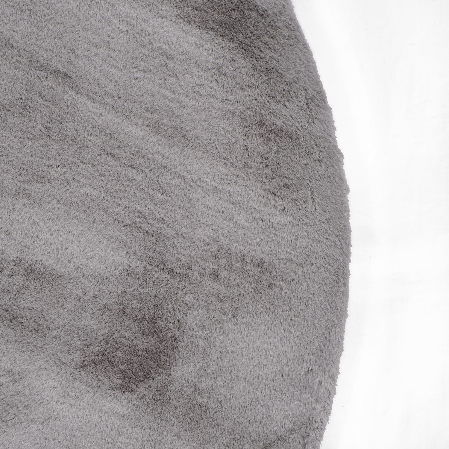 Tapis de Fourrure Rond Velours Gris – STUDIO DECO