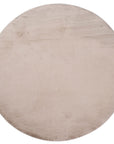 Tapis de Fourrure Rond Velours Beige Taupe – STUDIO DECO