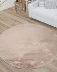 Tapis de Fourrure Rond Velours Beige Taupe – STUDIO DECO