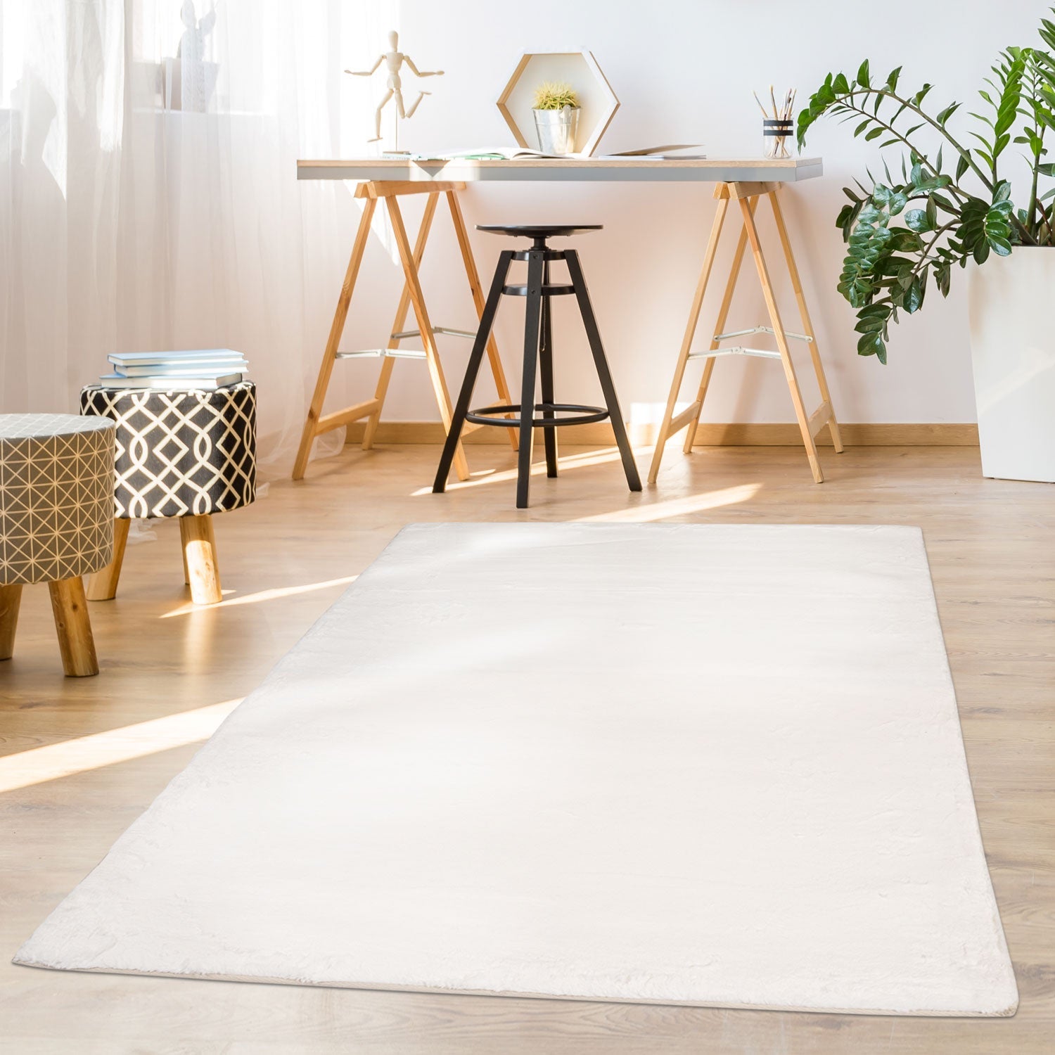 Tapis de Fourrure Velours - Blanc – STUDIO DECO