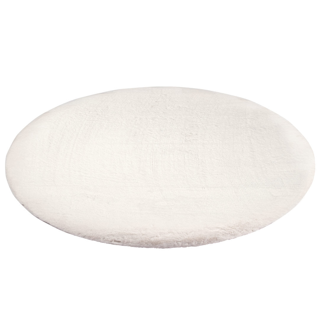 Tapis de Fourrure Rond Velours Blanc – STUDIO DECO