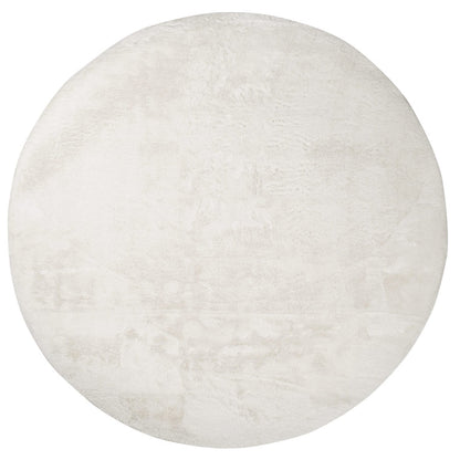 Tapis de Fourrure Rond Velours Blanc